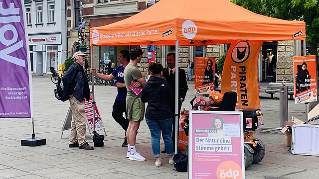 Infostand am 16.5.2024 in Erfurt